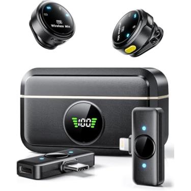 Imagem de Microfone Lapela Profissional Duplo Sem Fio, Digital, Plug and Play, 35h Bateria, 20m Alcance, Gravação Simultânea, 7h Uso Contínuo, Som Cristalino, Compatibilidade Universal