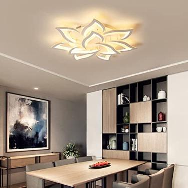 Imagem de Luminária de teto LED moderna regulável com controle remoto, luminária para sala de estar, luminária para quarto, luminária para quarto infantil, luminária para sala de jantar, lustre, ilumi