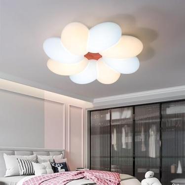 Imagem de Luminária de teto para quarto infantil LED para meninos e meninas Luminária de teto para quarto com controle remoto Abajur de acrílico com design floral Lustre para quarto de bebê Sala de es