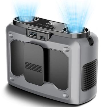 Imagem de Ventilador de cintura portátil Wavmill 4 em 1 20000mAh recarregável cinza