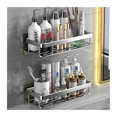 Imagem de Rack de armazenamento de banheiro rack de armazenamento de plástico simples rack de armazenamento de vaso sanitário rack de armazenamento de parede rack de armazenamento não perfurado essenciais para