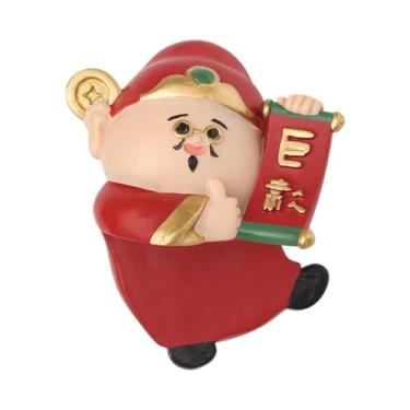 Imagem de Baoblaze Linda estatueta mitológica chinesa, estátua de chinês, artesanato, decoração engraçada para painel de carro, moldura para TV, sala de estar, Vermelho