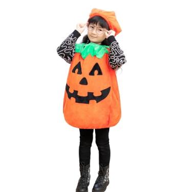 Imagem de Fantasia de abóbora infantil Holloween Constume da DearSun, vestido chique para festas de Halloween e carnaval, tecido muito macio grosso e confortável (3-4T) laranja