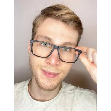 Imagem de Armação De Óculos Para Grau Masculino Quadrado Benim Preto - Palas Eye