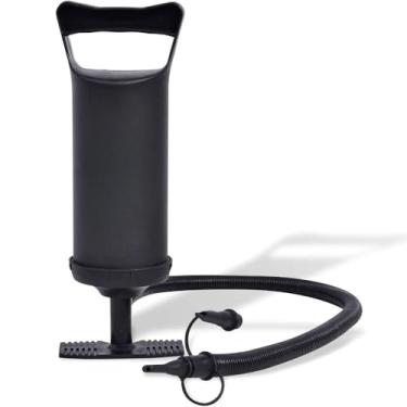Imagem de Bomba de Ar Manual para Infláveis com 3 Bicos Adaptáveis e Mangueira Flexível Ideal para Piscinas Colchões Boias Bolas Portátil Resistente Prática Leve Compacta Fácil de Usar 30cm Alta Pressão