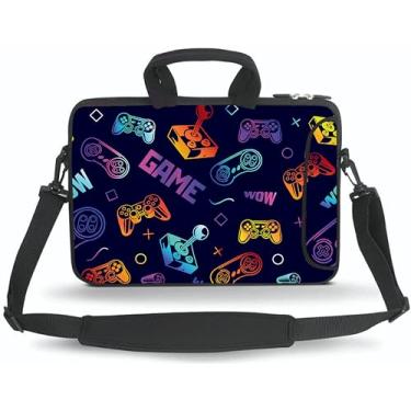 Imagem de 11 11,6 12 12,5 13 polegadas Capa para laptop/Chromebook/Ultrabook/Notebook PC Messenger Bag Tablet Travel Case Neoprene Alça Manga com Alça de Ombro (GAME)