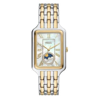 Imagem de Relógio Fossil Feminino Ref: Es5399/1bn Sol E Lua Retangular Bicolor