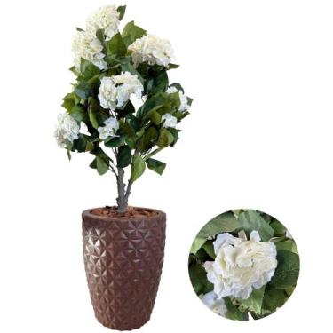 Imagem de Planta Artificial Hortência Folhagem Com Vaso Completo Decor - Flor Im