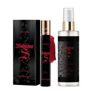 Imagem de Kit Perfume Feminino e Body Splash Madame S Cuidado Pessoal Sedução - 
