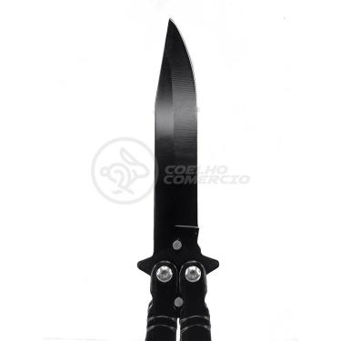 Imagem de Canivete Knife Black Butterfly Com Fio Manobras Preta Borboleta Dobrável De Aço Inoxidável