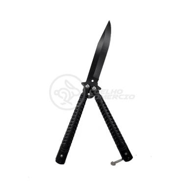 Imagem de Canivete Knife Black Butterfly Com Fio Manobras Preta Borboleta Dobrável De Aço Inoxidável