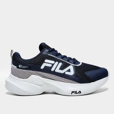 Imagem de Tênis Infantil Fila Progress, Marinho, Branco, 30