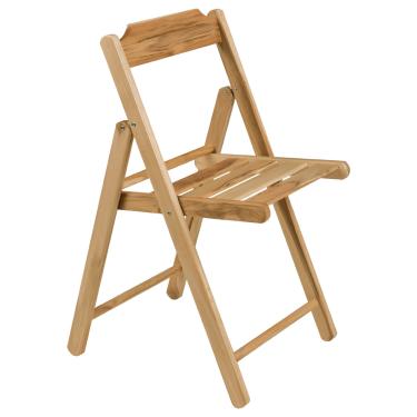 Imagem de Cadeira de Madeira Maciça Dobrável Tramontina Beer Verniz Natural