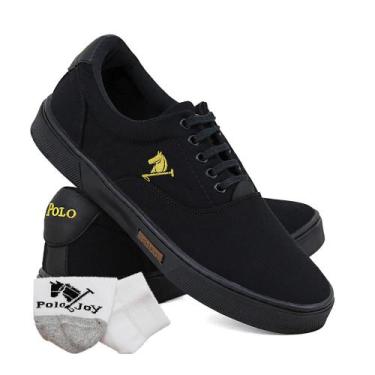 Imagem de Kit Sapatênis Casual Amarração com Meia Masculino Confort - Polo Joy, 