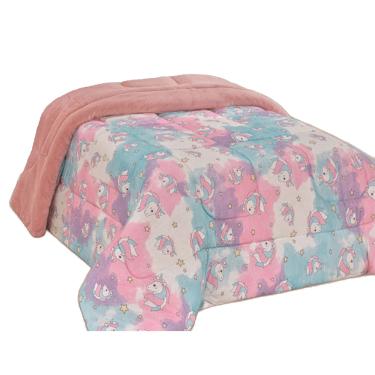 Imagem de Edredom Mimos Solteiro Dupla Face Malha Manta Soft Unicórnio - 100% Algodão