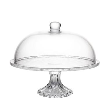 Imagem de LYOR - Prato para Bolo de Cristal com Pé e Tampa Diamond 31cm x 31cm x 23,5cm