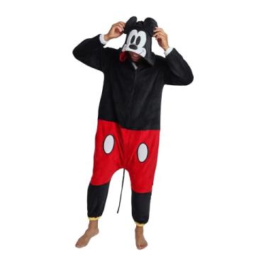Imagem de Disney Mickey Mouse Adult Long Sleeve Hooded Kigurumi Onesie Costume Cosplay Suit-Medium