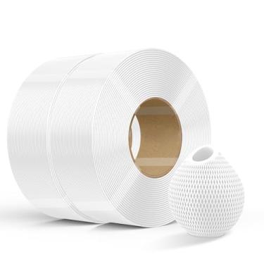 Imagem de Creality Refil de filamento PETG Filamento de impressora 3D, refilamento de 2 kg 1,75 mm (2 kg) para carretel reutilizável de laboratório bambu, precisão dimensional ± 0,03 mm, PETG 2 branco