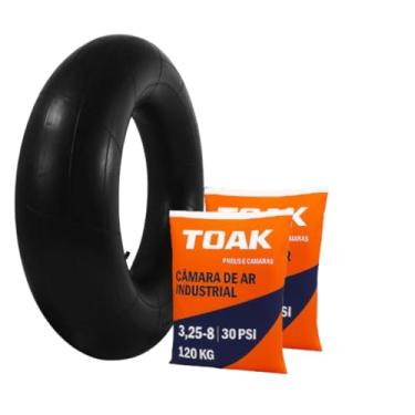 Imagem de 2 Câmeras de Ar 3.25/8 Borracha Reforçada da TOAK, para Pneu de Carrinho de mão, Carriola, Carrinho de carga de Plataformas Industrial