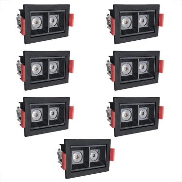 Imagem de Kit 7 Spot Mini Dowlight Duplo Led Embutir Micro 3000K Bet56