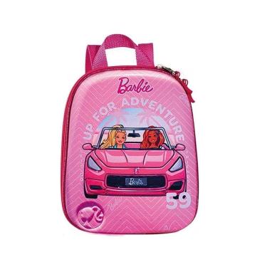 Imagem de Mochila Escolar Infantil Barbie Conversível Rosa Tamanho P