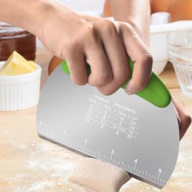 Imagem de Espátula de alimentos com medidas, ferramenta de cozinha de aço inoxidável com régua, acessório de panificação multiuso utensílio de doces