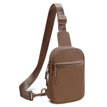 Imagem de Bolsa transversal para mulheres e homens – Suporte de telefone leve, mãos livres, corrida, fitness, viagem, atividades ao ar livre, Café A, Bolsa transversal leve para mulheres e homens