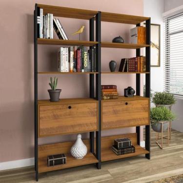 Imagem de Conjunto Estantes para Livros Match 2 Portas Basculantes 6 Prateleiras