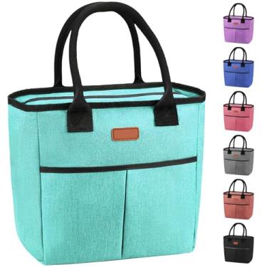 Imagem de Lancheira térmica para mulheres e homens, lancheira térmica reutilizável à prova de vazamento adequada para bolsa de gelo, lancheiras para trabalho/piquenique/viagem (verde)