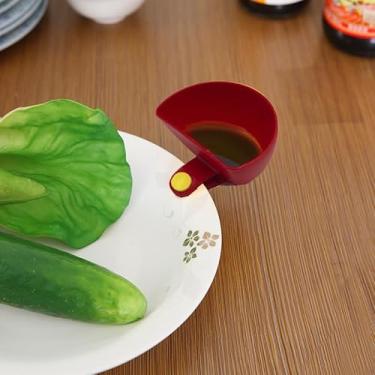 Imagem de 1 clipe reutilizável, um suporte de molho para ketchup e molhos, vermelho