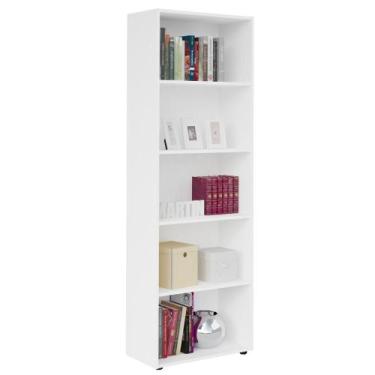 Imagem de Estante Livreiro 5 Prateleiras 180x60 Cm Branco Arly Branco - MILANI M
