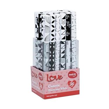 Imagem de Molin Caneta Esferográfica Love Black and White - 1,0mm - Tinta Azul - Display com 36 Unidades