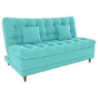 Imagem de Sofa Cama 2 Lugares 185 Cm Duda Veludo Deluxe Sofistc Verde Milani Sto
