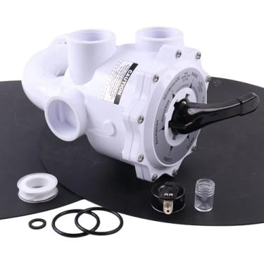 Imagem de YUXSOUQ Válvula multiporta 261055 de 5.1 cm compatível com Pentair Triton & Quad Pool/Spa D.E. e filtro de areia QUAD60, QUAD80, QUAD100, linha central de 7 1/2 polegadas