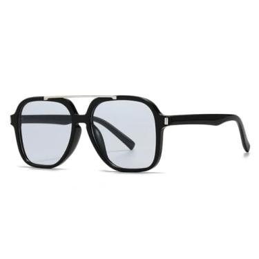 Imagem de Óculos de sol duplos retrô femininos, design luxuoso, moderno, casual, masculino, UV400 (preto gery)