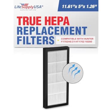 Imagem de LifeSupplyUSA Substituição de filtro HEPA e carvão (2 em 1) compatível com purificador de ar Hunter F1702HE/21 modelo HT1702 10200