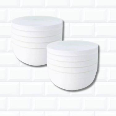 Imagem de Kit 10 Mini Bowl Tigela Plástico Branco Pote Cumbuca 340Ml