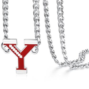 Imagem de NUKAYAI Colar de futebol masculino, pingente de letra A a Z, corrente de futebol de aço inoxidável, 50,8 cm, presentes personalizados para fãs de jogadores e amantes de times, 20", Aço inoxidável, Sem