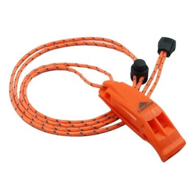 Imagem de 1 pacote com apitos de emergência com cordão, apito de segurança, sobrevivência, estridente, explosão alta para caiaque, colete salva-vidas, jaqueta, barco, pesca, acampamento, caminhadas, caça
