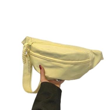 Imagem de Pochete transversal para mulheres e homens, bolsa de cintura moderna com alça ajustável para caminhadas, corridas, viagens, Amarelo