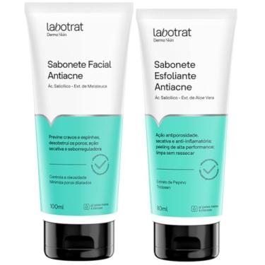 Imagem de Kit Sabonete Facial + Esfoliante Antiacne Liquido Labotrat Dermo Skin Care Ação Secativa Rosto