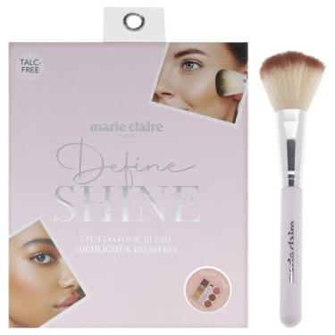Imagem de Marie Claire Paleta facial – kit de maquiagem esculpe, define e alcança um visual perfeito – maquiagem facial brilhante e acabamento fosco – 7 peças