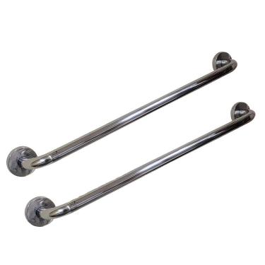 Imagem de Alça Apoio 50cm Barra Suporte Anti Queda Kit 2 Uni Acessibilidade Cadeirante Pcd Criança Gestante Segurança Box Banheiro Casa