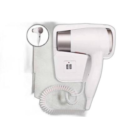 Imagem de Secador De Cabelo De Parede Usb Branco 220V