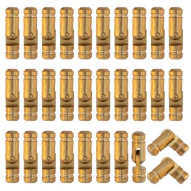 Imagem de Nicerity 30 dobradiças invisíveis de latão 4 x 15 mm, dobradiças ocultas para caixa de joias, pequenos projetos de marcenaria, artesanato, caixa de madeira