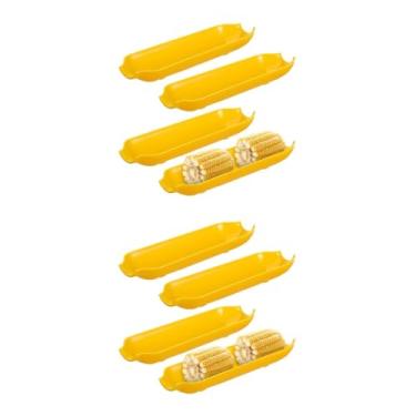 Imagem de AUTSUPPL 8 bandejas de milho de plástico reutilizáveis para churrasco, placa de suporte antiderrapante para lanches e outros usos alimentares