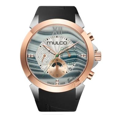 Imagem de MULCO Relógio feminino Enchanted Quartz – Caixa de aço inoxidável de 46 mm, movimento Miyota JP25 analógico de quartzo, à prova d'água, 10 ATM, pulseira de silicone, multifuncional, bateria SR621SW