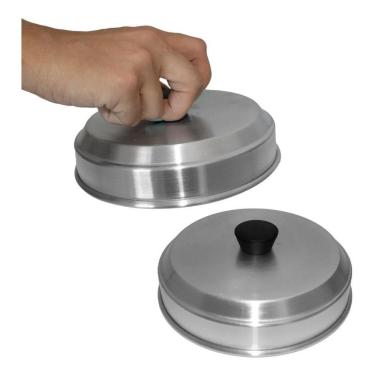 Imagem de 2X Abafador De Hamburguer Tampa Para Abafar 16Cm Kit 2 Unida