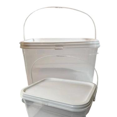 Imagem de Balde Alça Plastica Campo Grande Transparente 2.4L-Kit 10