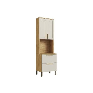 Imagem de Prateleira De Cozinha Paneleiro Riesling C- 4 Portas E 1 Nicho P- Forno 70cm Amendoa-off White - Ronipa